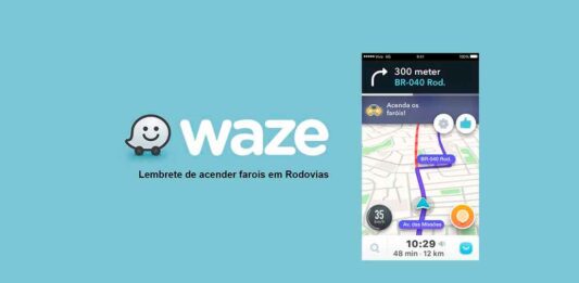 waze avisa para acender o farol na estrada