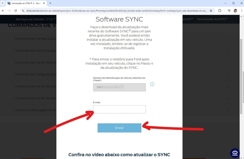 Como atualizar o sync imagem 3