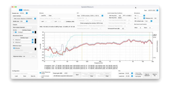 software gratuito para teste de alto falantes aes75