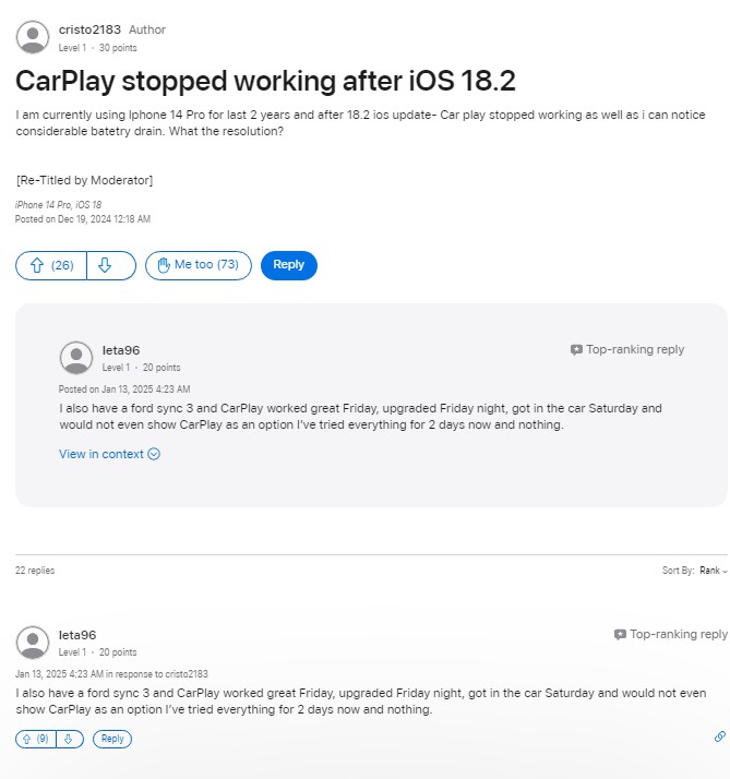 fix apple carplay sync3