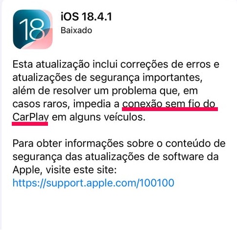 nova atualização ios